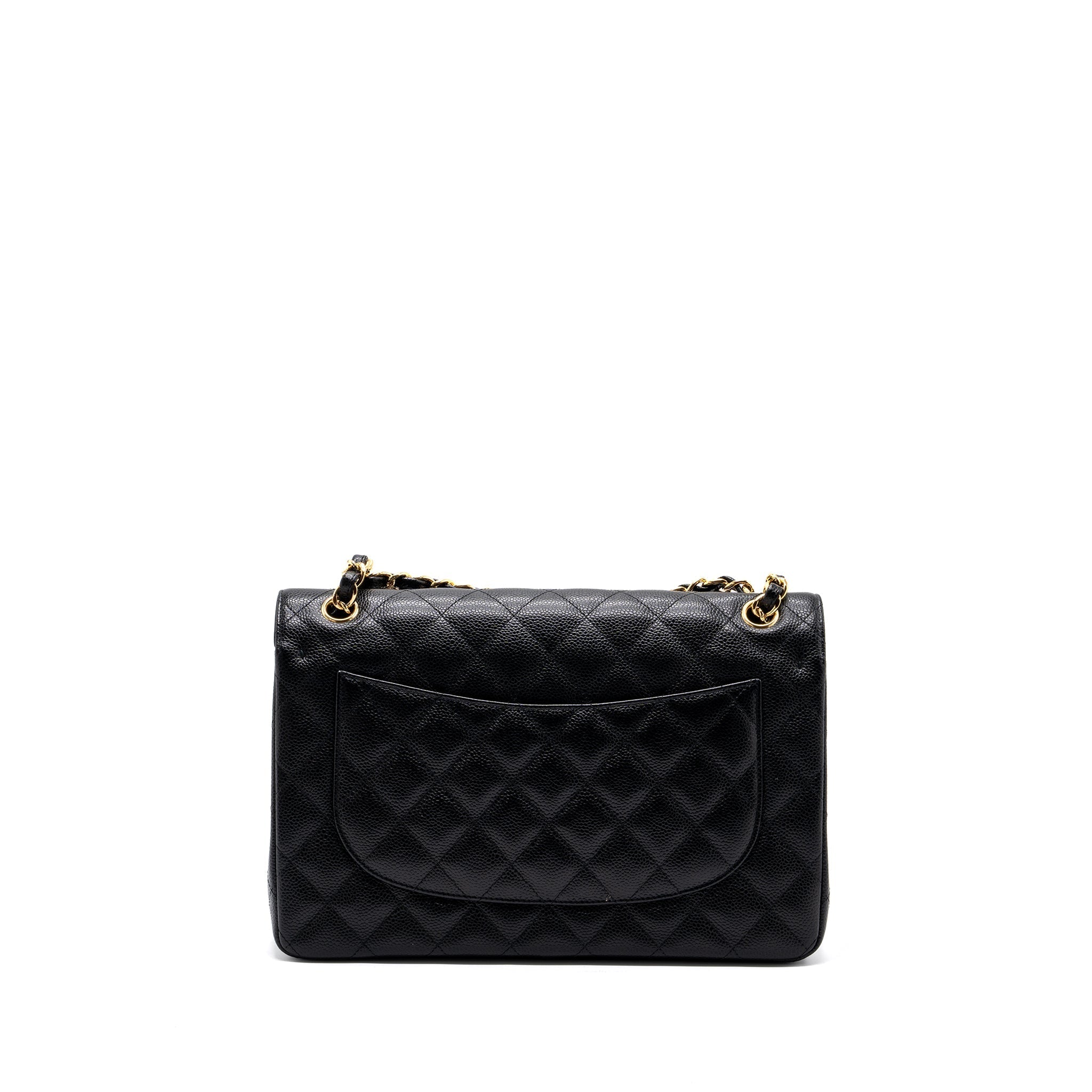 CHANEL CLASSIC JUMBO DOUBLE FLAP BAG CAVIAR BLACK GHW