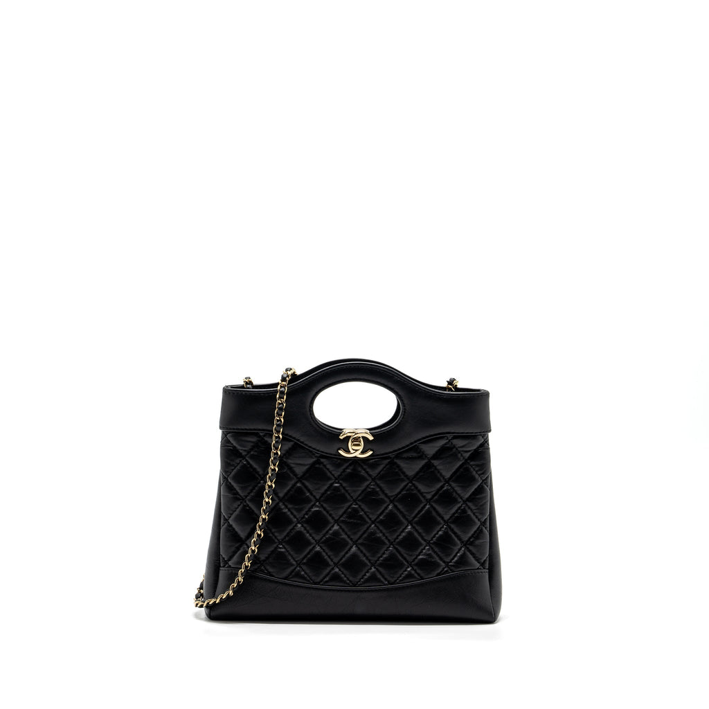 CHANEL 23A MINI 31 BAG CALFSKIN BLACK LGHW (MICROCHIP)