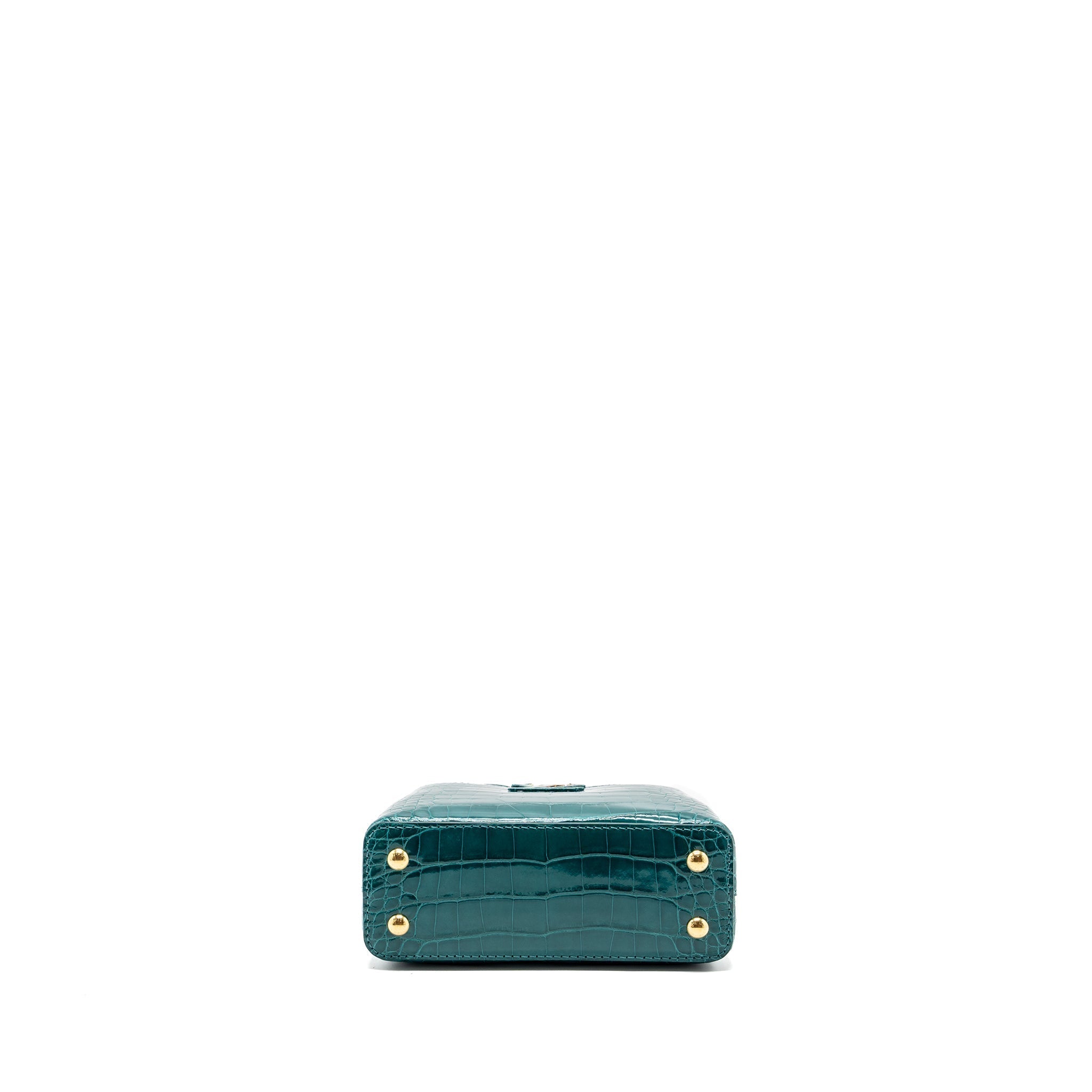 LOUIS VUITTON CAPUCINES MINI CROCODILE BRILLANT BLUE CANARD GHW