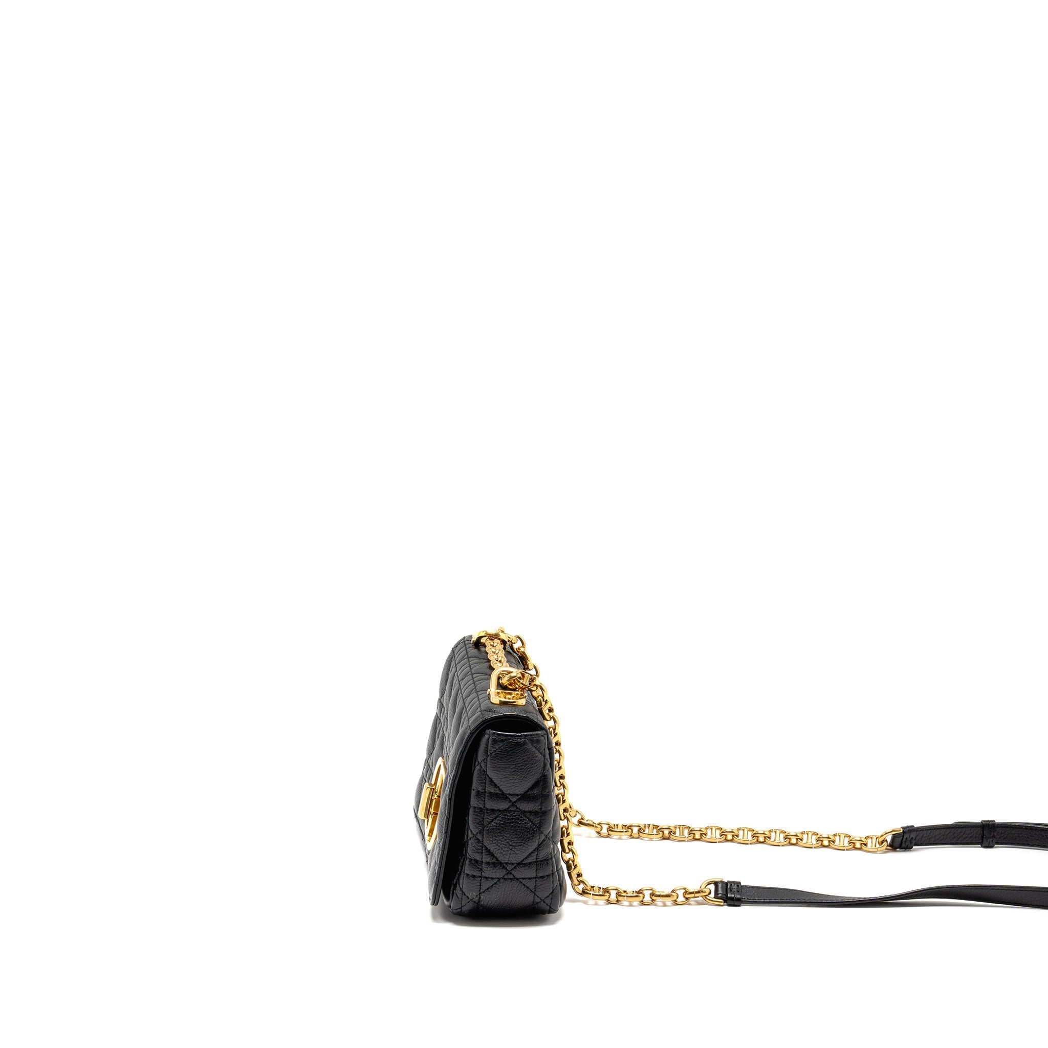 DIOR SMALL CARO BAG CALFSKIN BLACK GHW