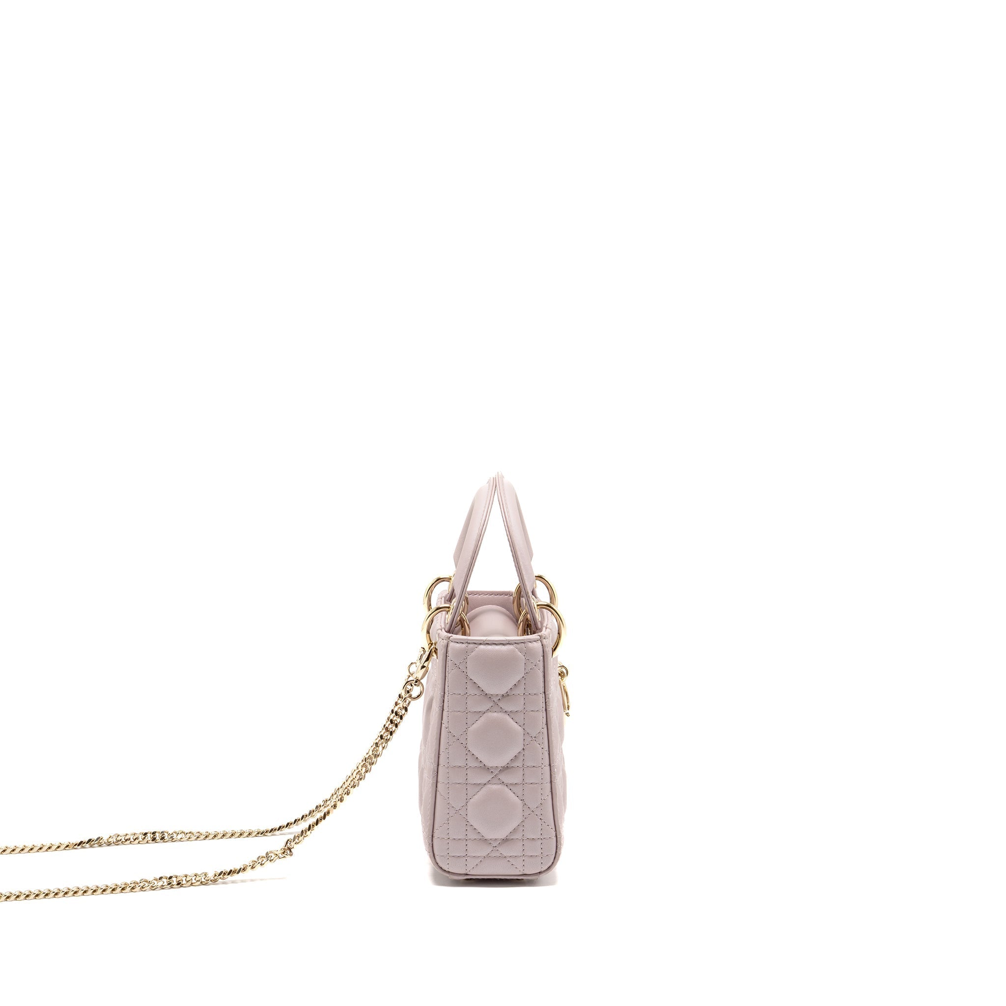 DIOR MINI LADY DIOR LAMBSKIN LIGHT PINK LGHW