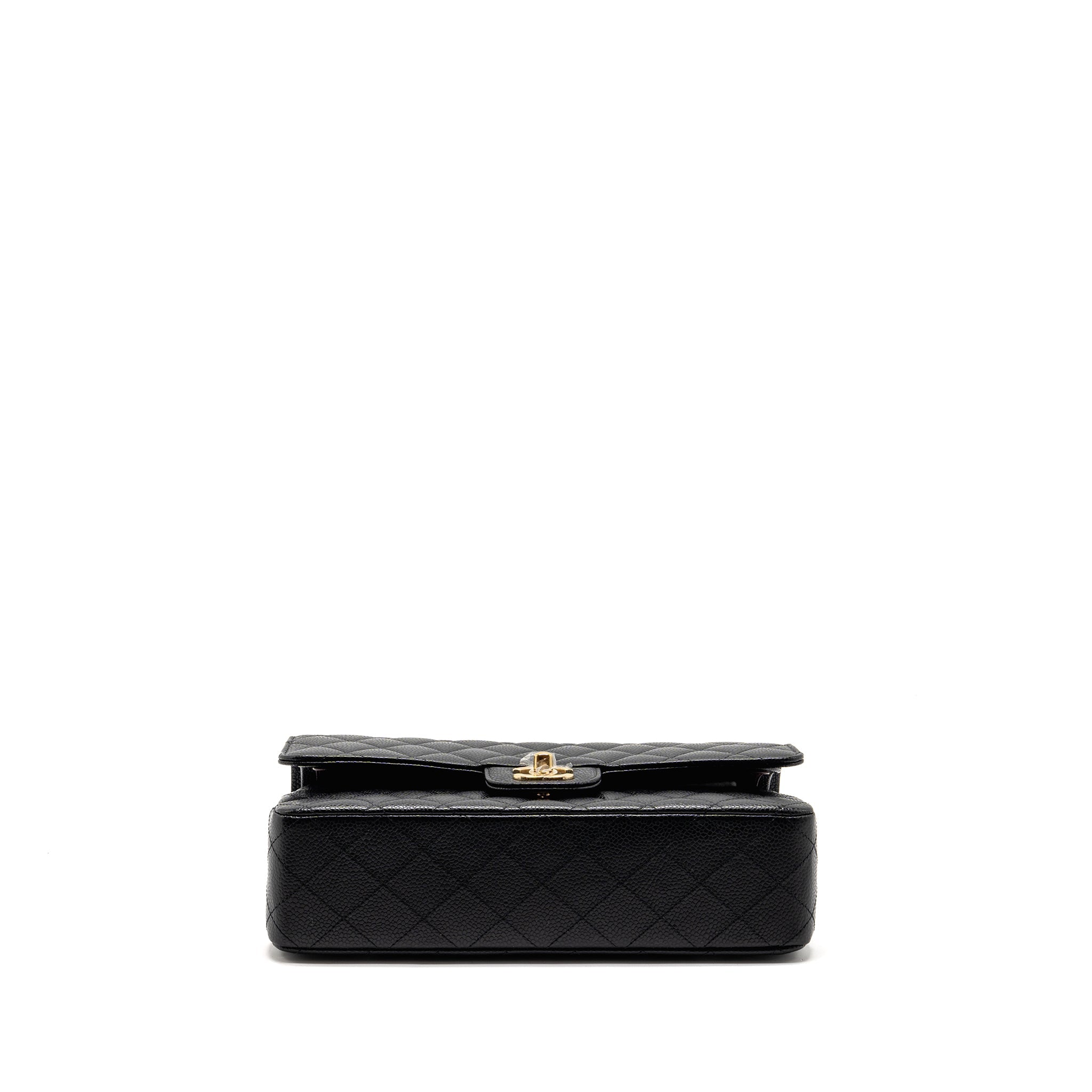 CHANEL MEDIUM CLASSIC DOUBLE FLAP BAG CAVIAR BLACK GHW(MICROCHIP)