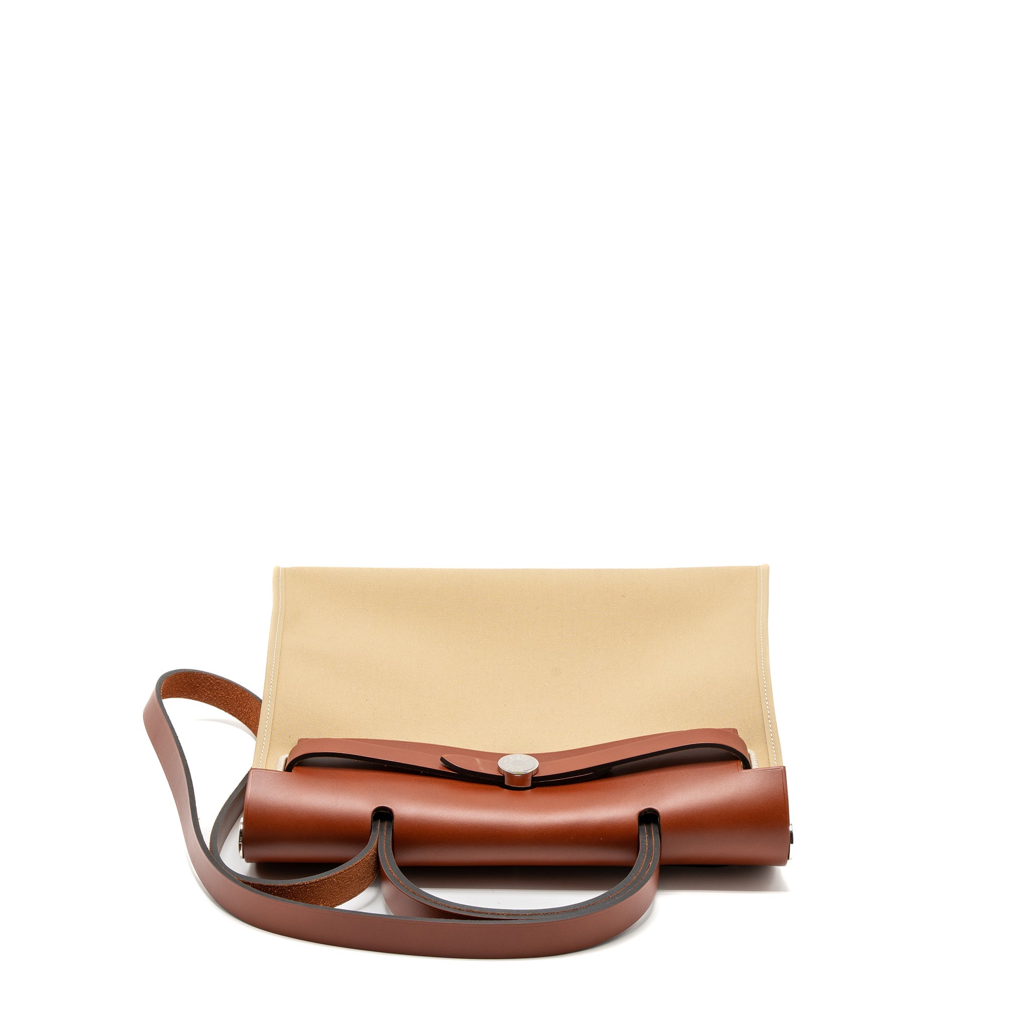 HERMES HERBAG 31 ZIP BAG TOILE OFFICER CANVAS TRENCH/CUIVRE SHW