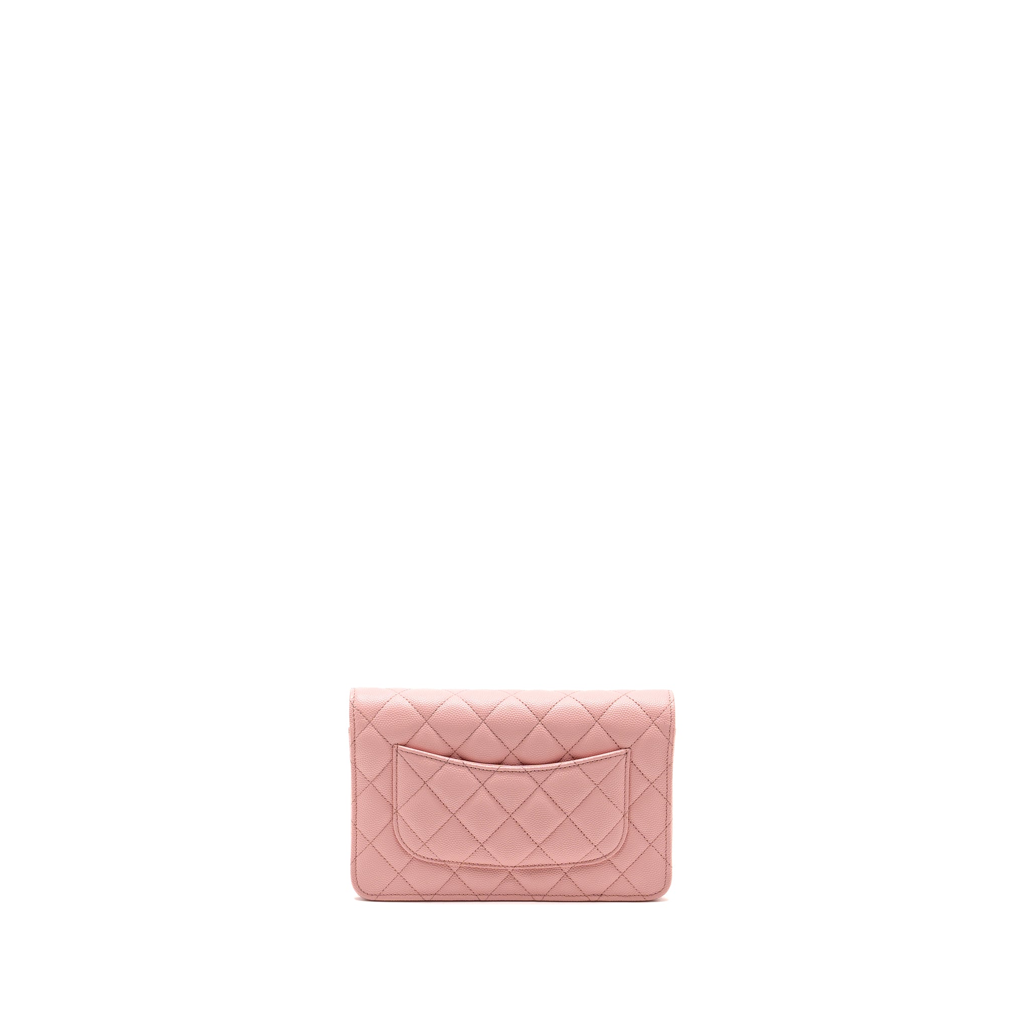 CHANEL CLASSIC WALLET ON CHAIN CAVIAR PINK LGHW (MICROCHIP)