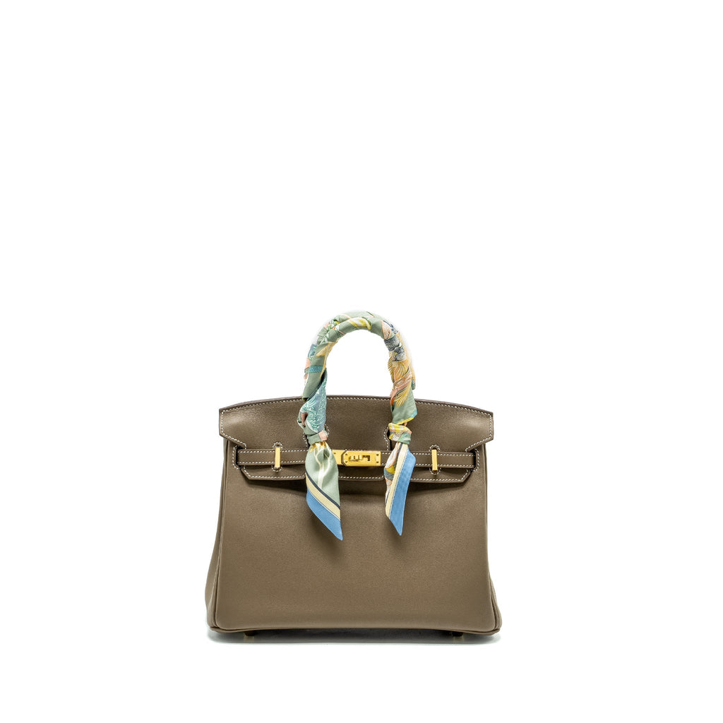 HERMES BIRKIN 25 SWIFT ETOUPE GHW