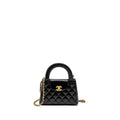 CHANEL MINI KELLY SHOPPING TOTE BAG CALFSKIN BLACK GHW (MICROCHIP)
