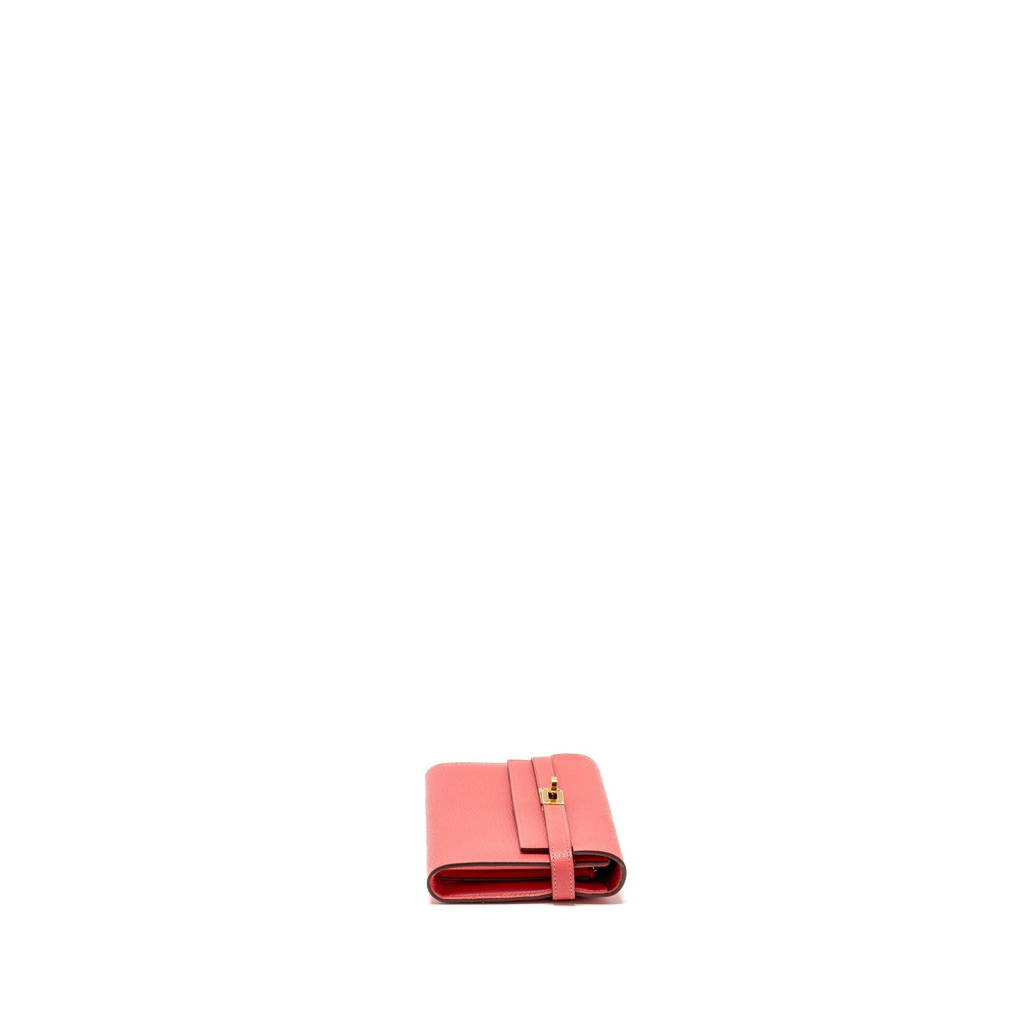 HERMES KELLY LONG WALLET CHÈVRE MYSORE ROSE LIPSTICK GHW