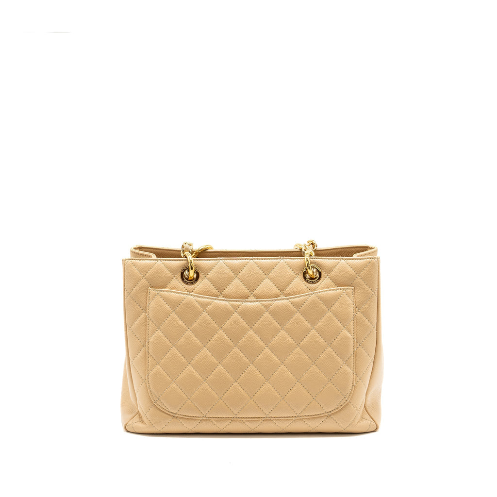 CHANEL GRAND SHOPPING TOTE BAG CAVIAR BEIGE GHW