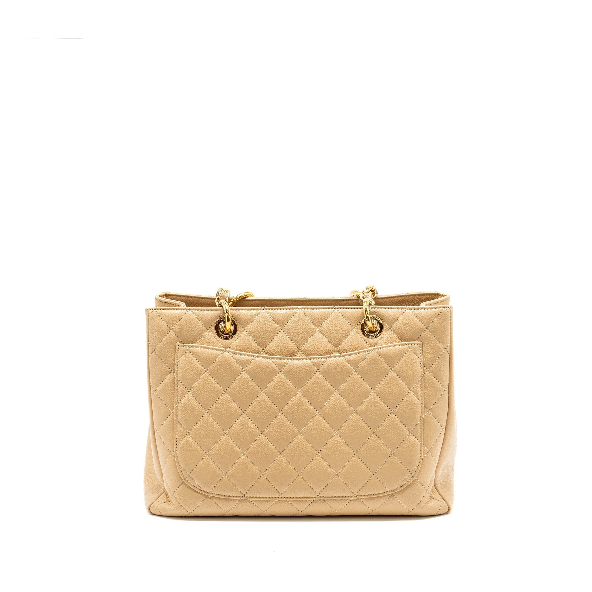 CHANEL GRAND SHOPPING TOTE BAG CAVIAR BEIGE GHW