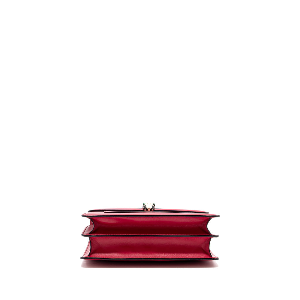 BVLGARI TOP HANDLE SERPENTI FLAP BAG CALFSKIN DARK PINK LGHW