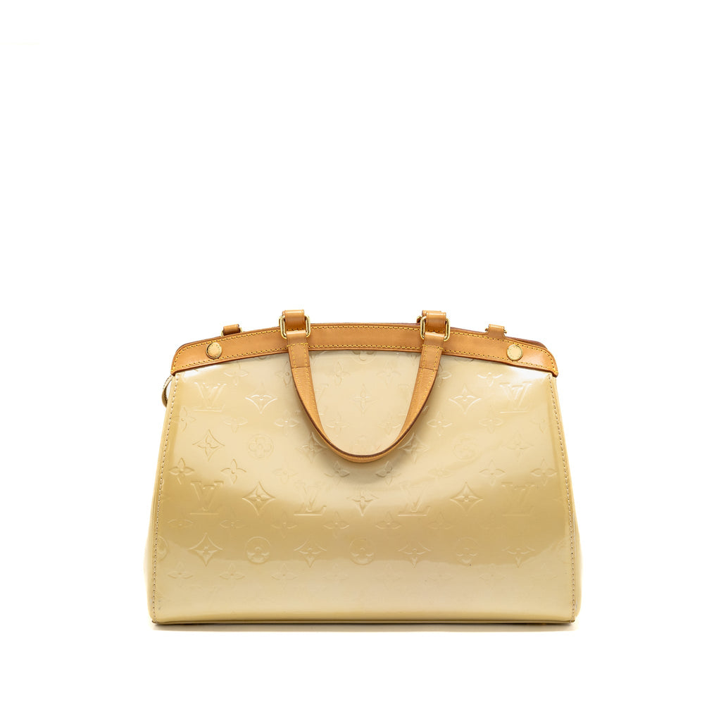 LOUIS VUITTON VERNIS BREA MM PATENT MONOGRAM LIGHT BEIGE GHW