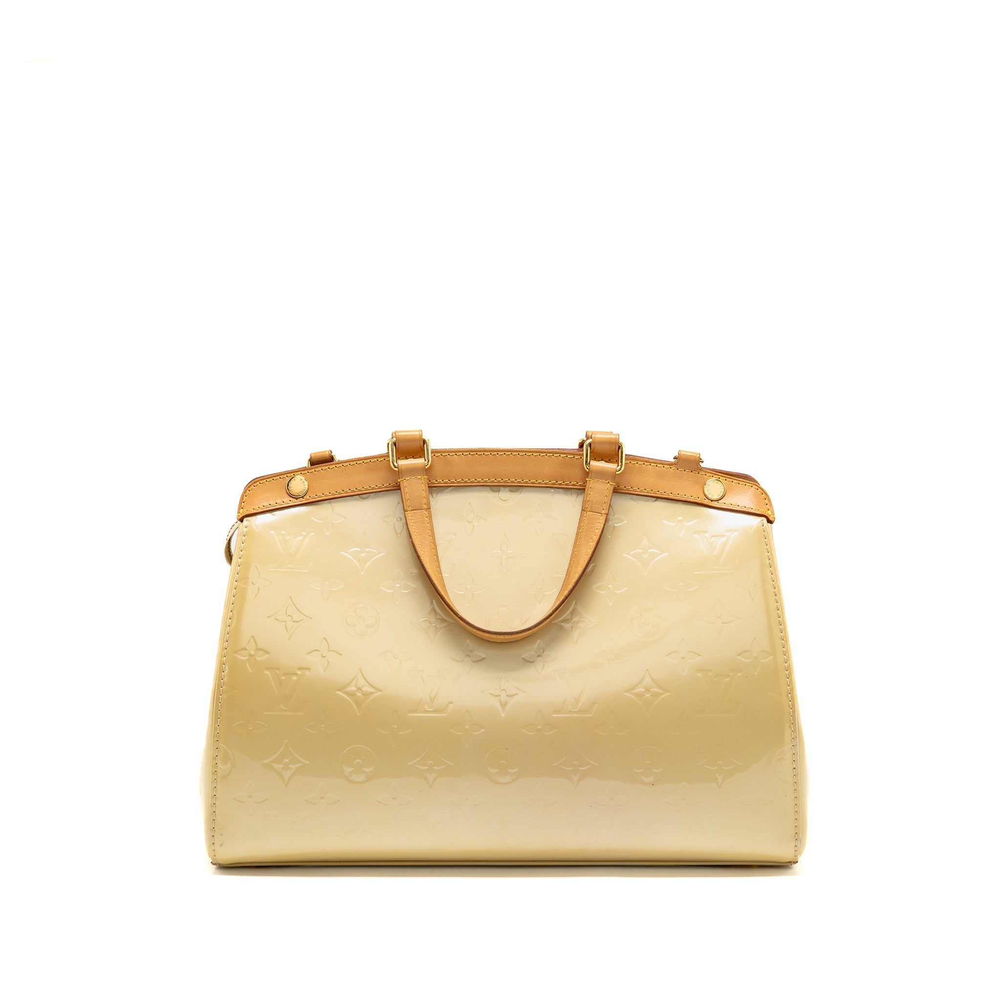 LOUIS VUITTON VERNIS BREA MM PATENT MONOGRAM LIGHT BEIGE GHW