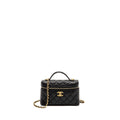 CHANEL TOP HANDLE VANITY BAG CAVIAR BLACK GHW (MICROCHIP)