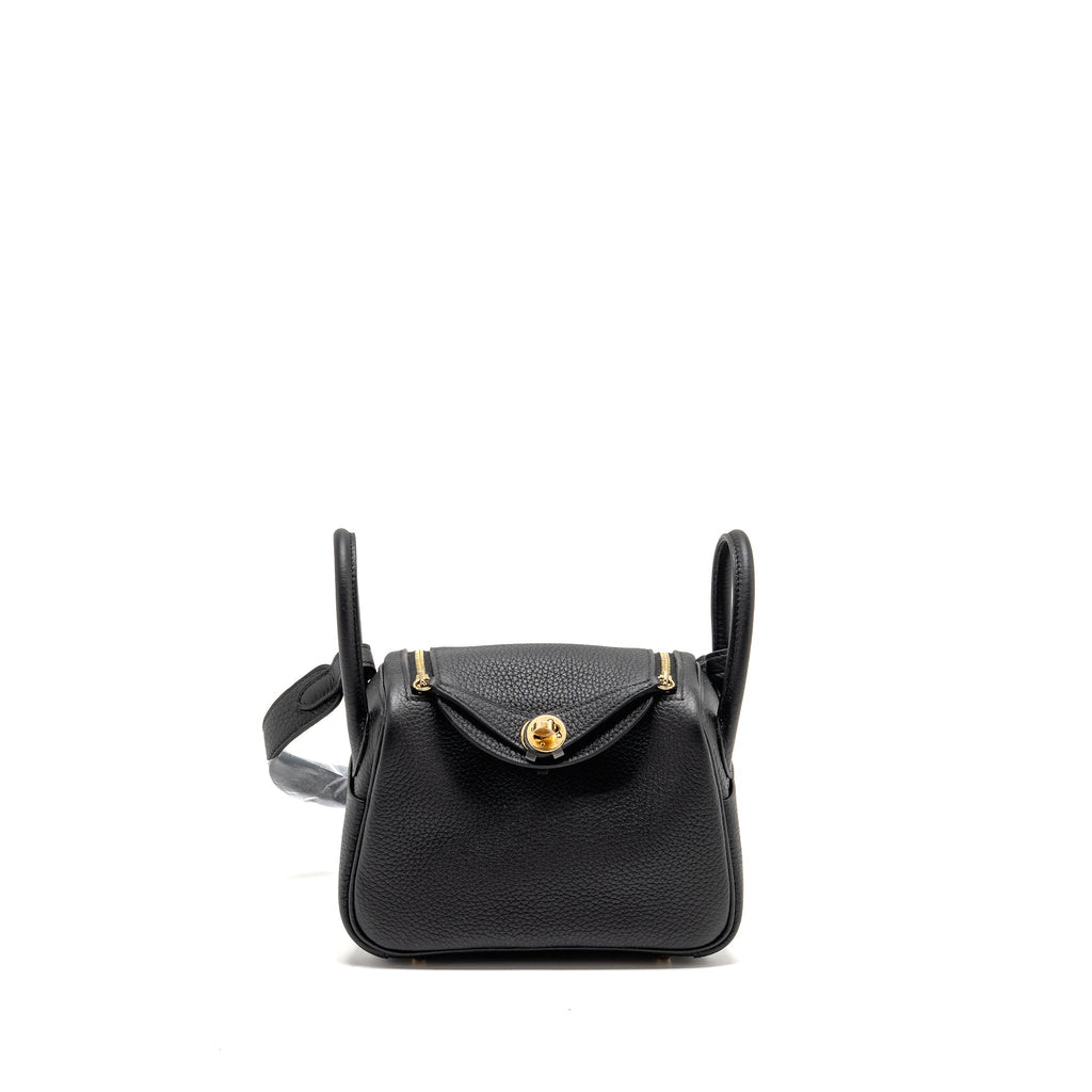 HERMES MINI LINDY CLEMENCE BLACK GHW