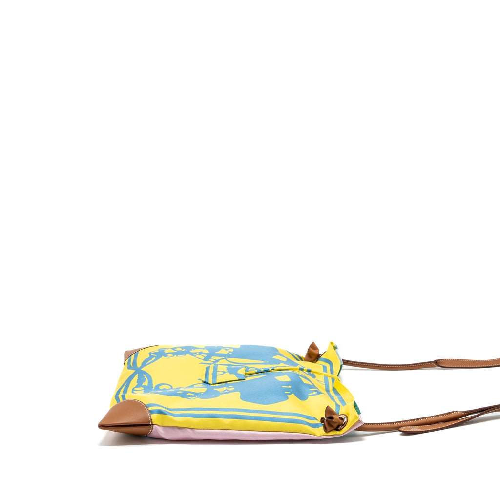 HERMES SILKCITY 33 SHOULDER BAG JAUNE DE NAPLES / VERT VERONESE / GOLD SHW
