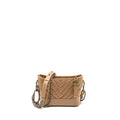 CHANEL SMALL CHEVRON GABRIELLE HOBO BAG CALFSKIN BEIGE MULTICOLOUR HARDWARE