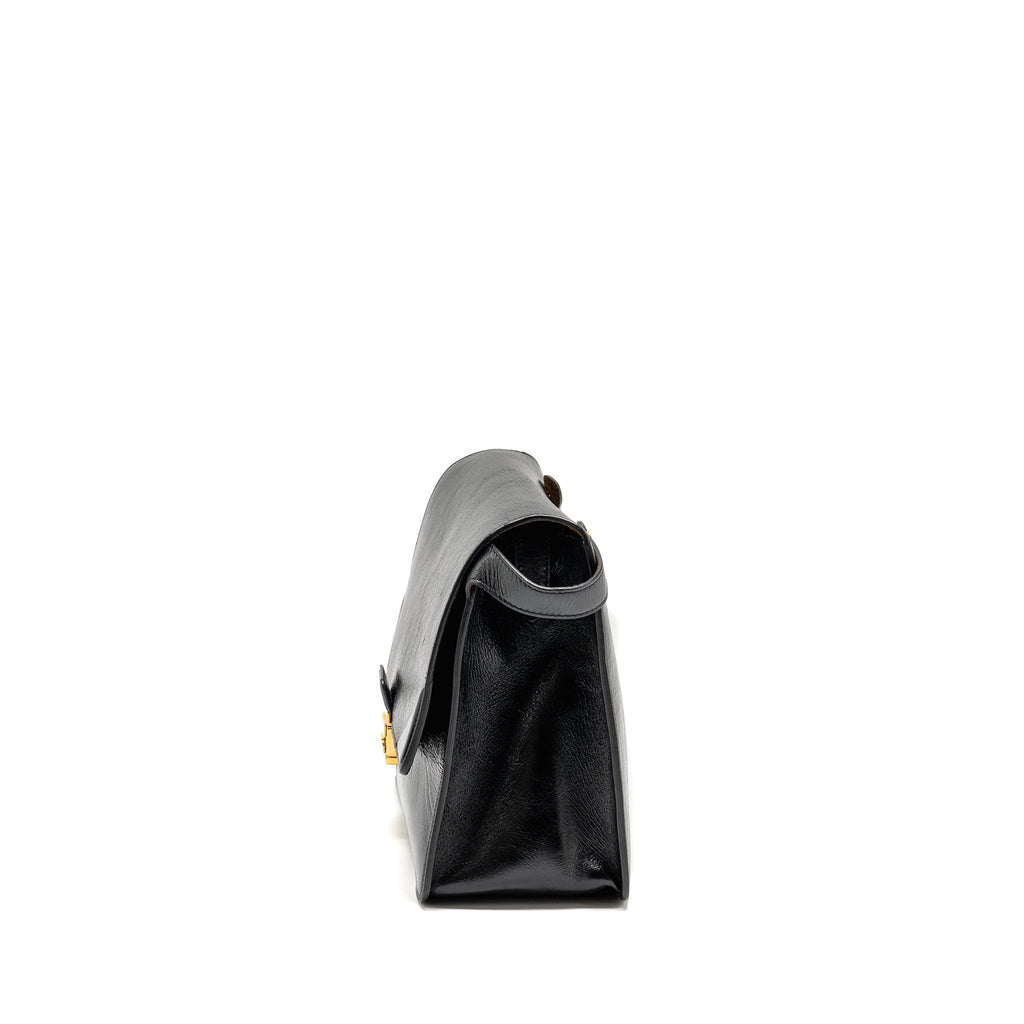 FENDI KAN U SHOULDER BAG LEATHER BLACK GHW