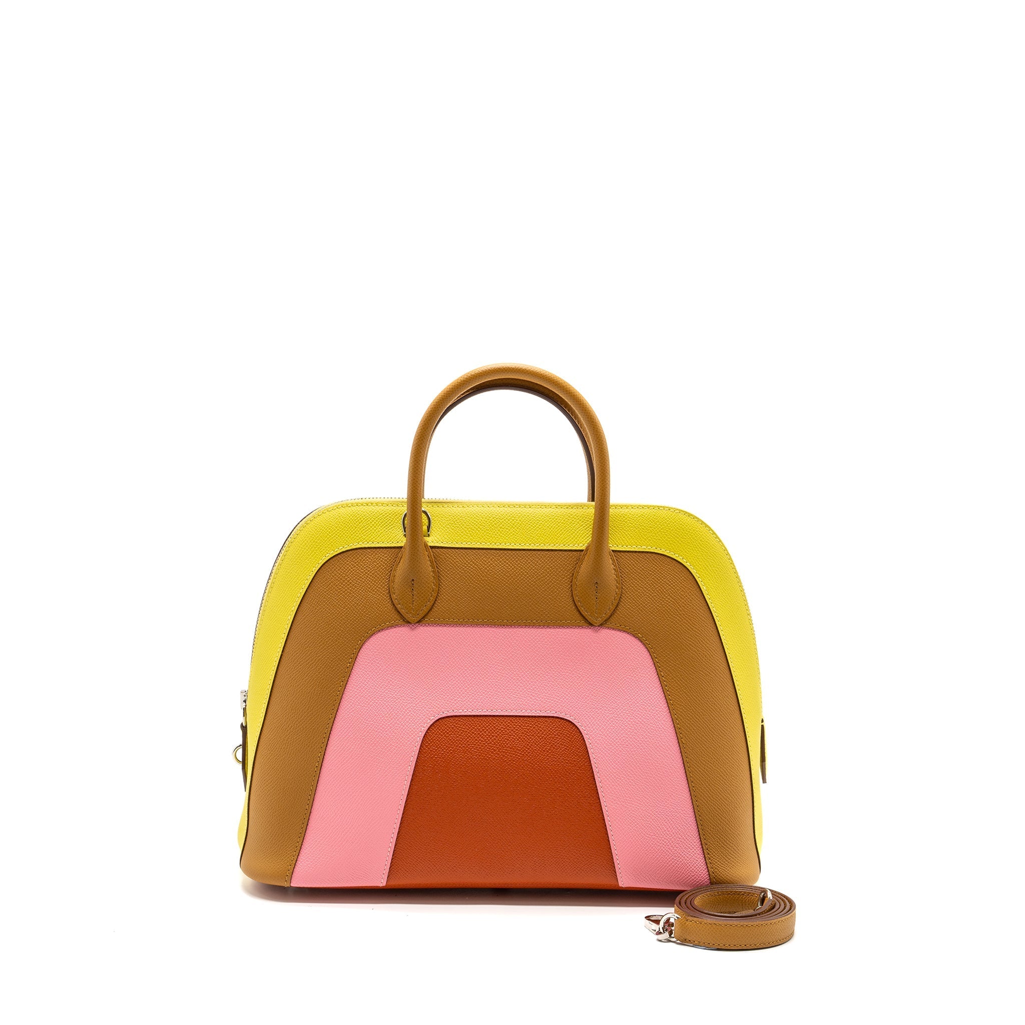 HERMES BOLIDE 1923-30 RAINBOW EPSOM LIME/SESAME/CONFETTI/TERRE BAT SHW
