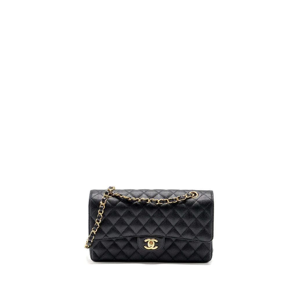 CHANEL MEDIUM CLASSIC DOUBLE FLAP BAG CAVIAR BLACK GHW