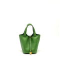 HERMES PICOTIN 18 LOCK BAG CLEMENCE VERT YUCCA GHW