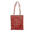 CHANEL 20A CHAIN FRAME CC CHARM SHOPPING TOTE BAG LAMBSKIN RED LGHW