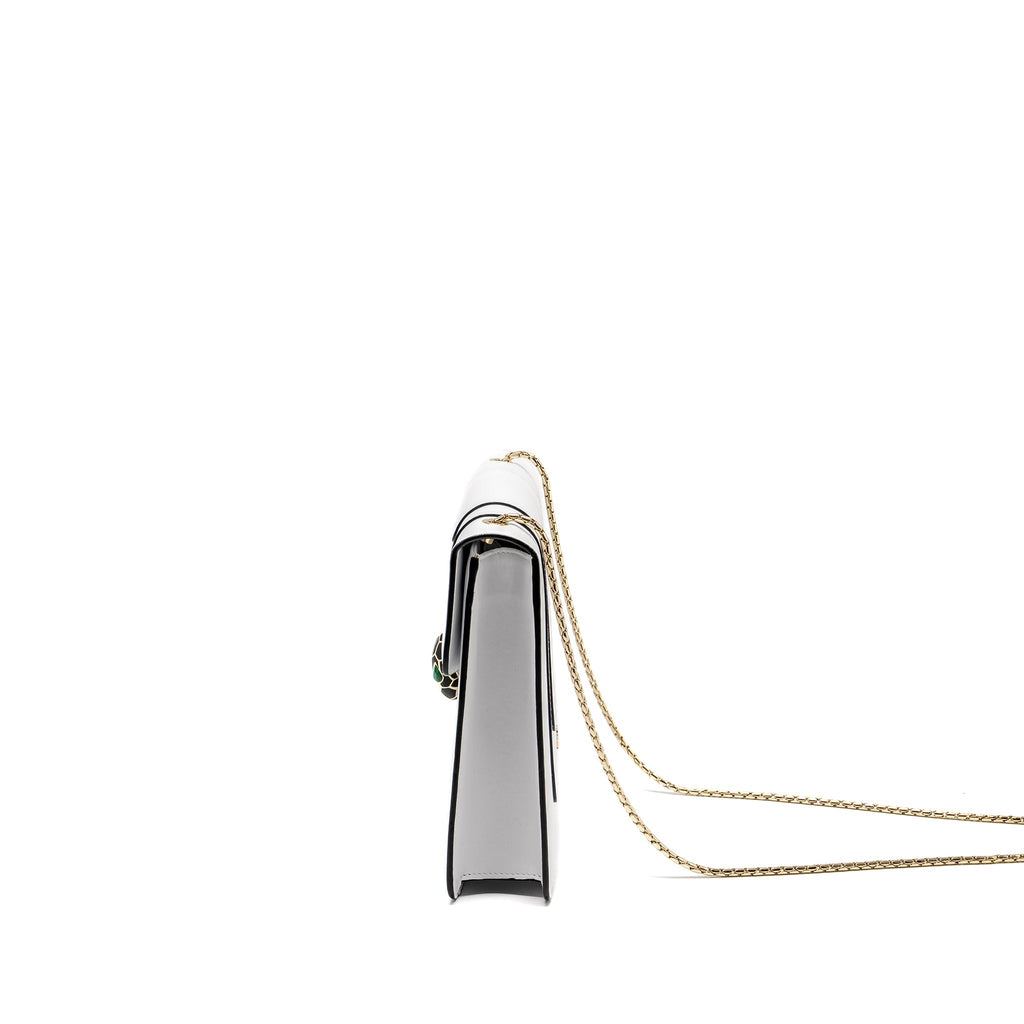 BVLGARI SERPENTI FOREVER CHAIN BAG CALFSKIN WHITE LGHW