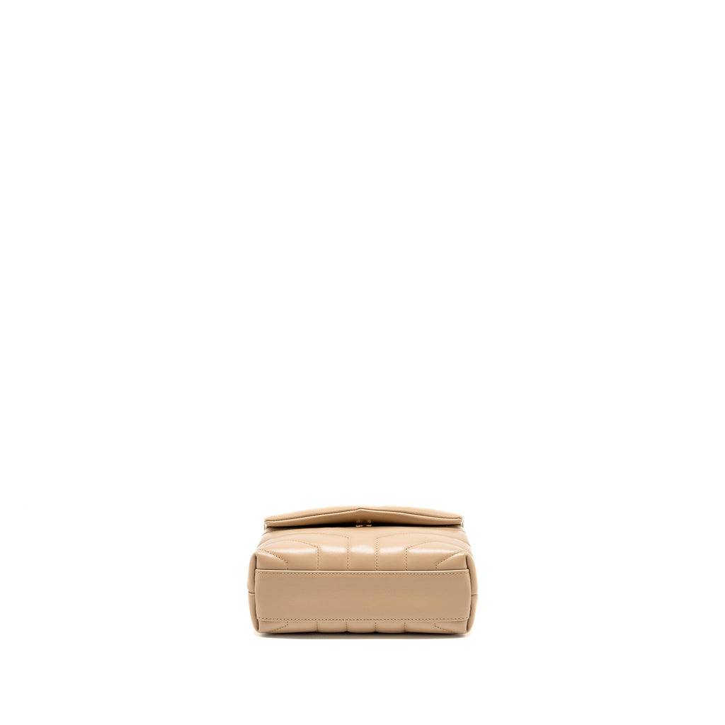 SAINT LAURENT/ YSL LOULOU TOY STRAP BAG CALFSKIN BEIGE GHW