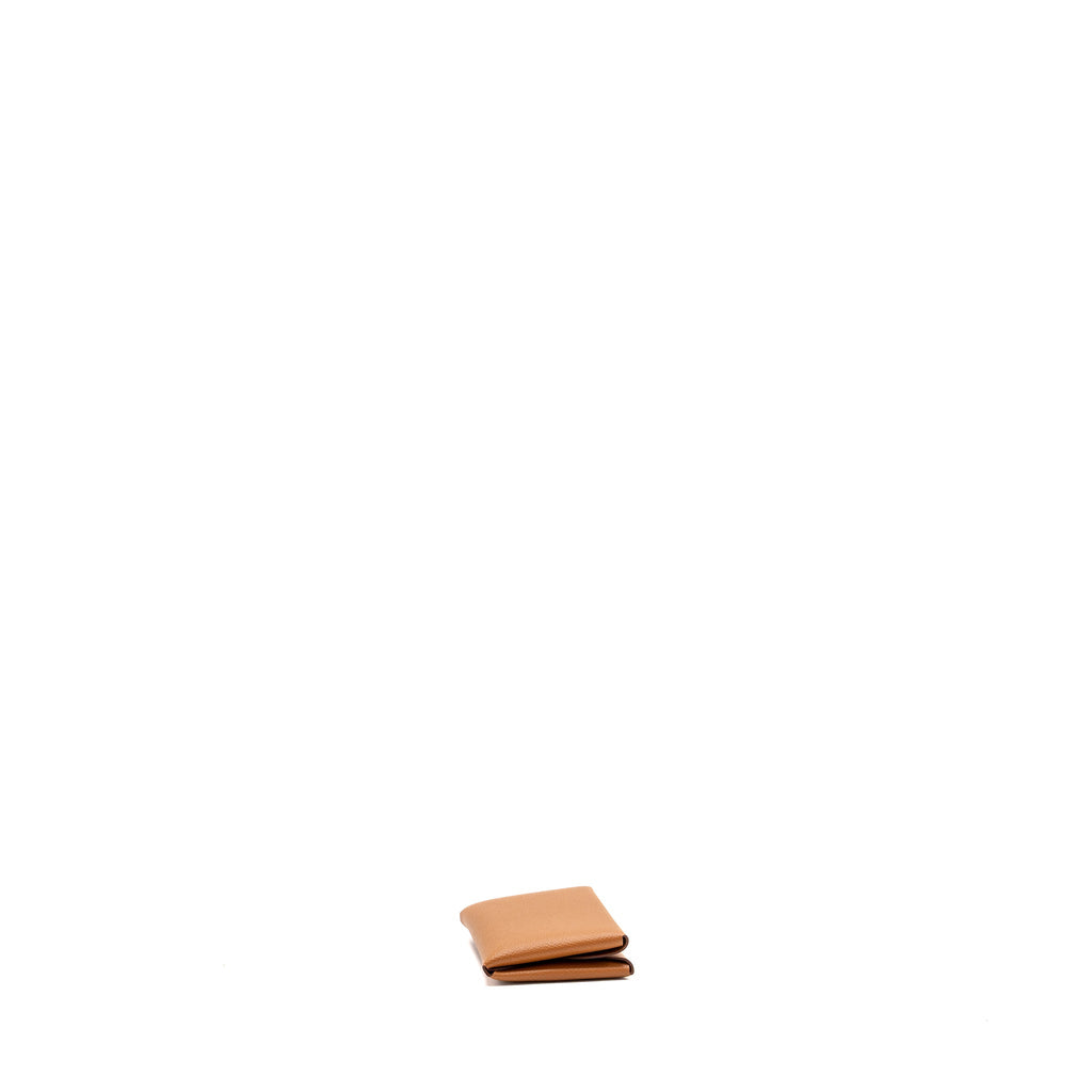 HERMES CALVI DUO CARD HOLDER EPSOM GOLD SHW