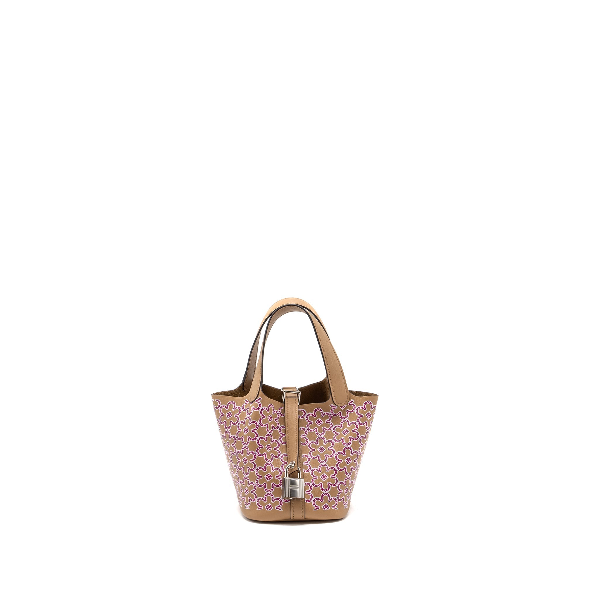 HERMES LUCKY DAISY MICRO PICOTIN SWIFT CHAI-ROSE-BLANC/CHAI SHW