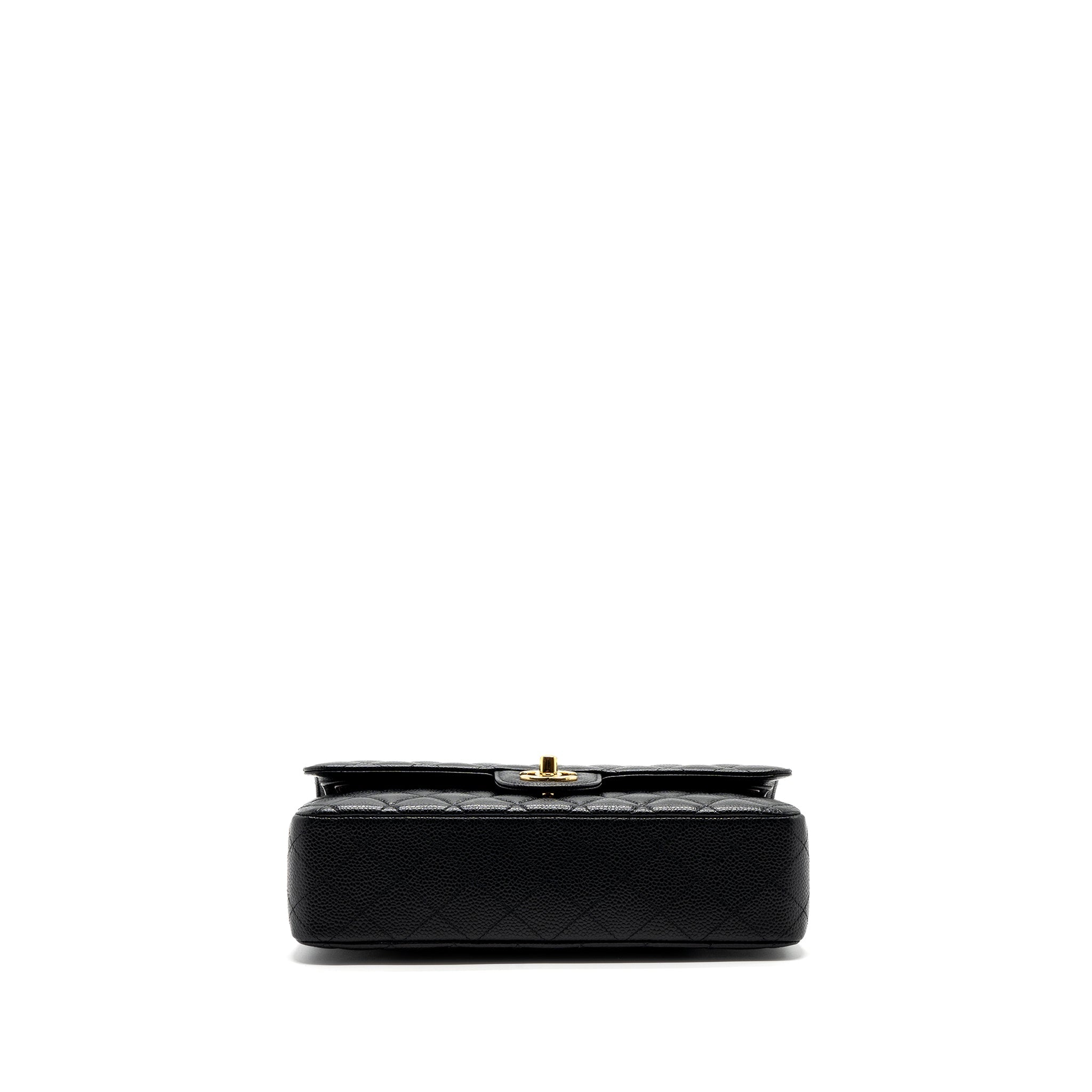 CHANEL MEDIUM CLASSIC DOUBLE FLAP BAG CAVIAR BLACK GHW (MICROCHIP )