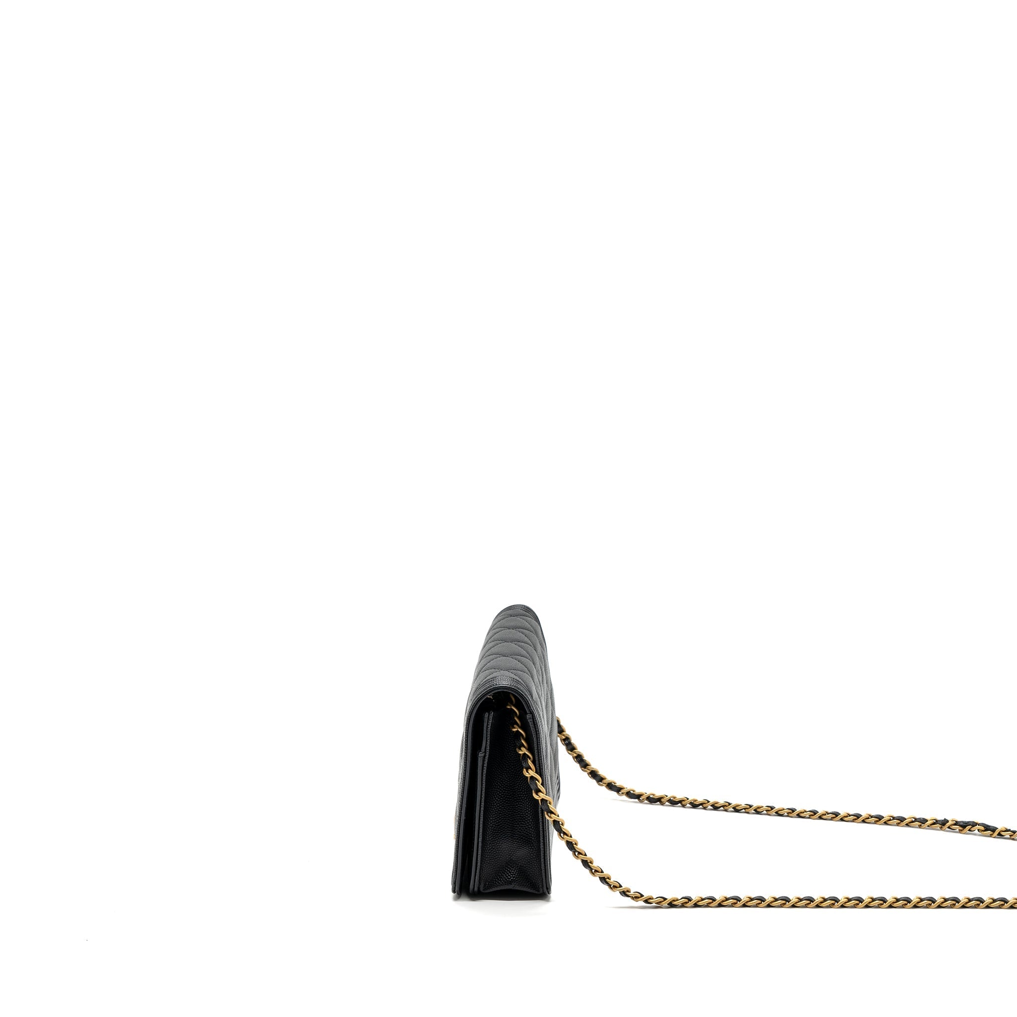 CHANEL BOY WALLET ON CHAIN CAVIAR BLACK GHW