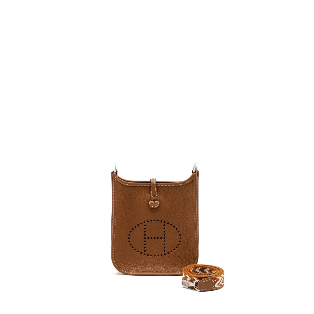 HERMES MINI EVELYNE CLEMENCE GOLD/BLANC SHW