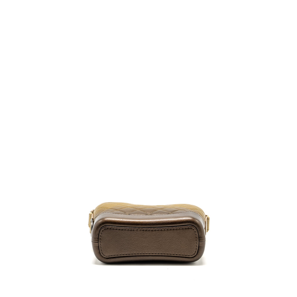 CHANEL SMALL GABRIELLE HOBO BAG METALLIC GOATSKIN DARK GOLD/BRONZE WITH MULTICOLOUR HARDWARE
