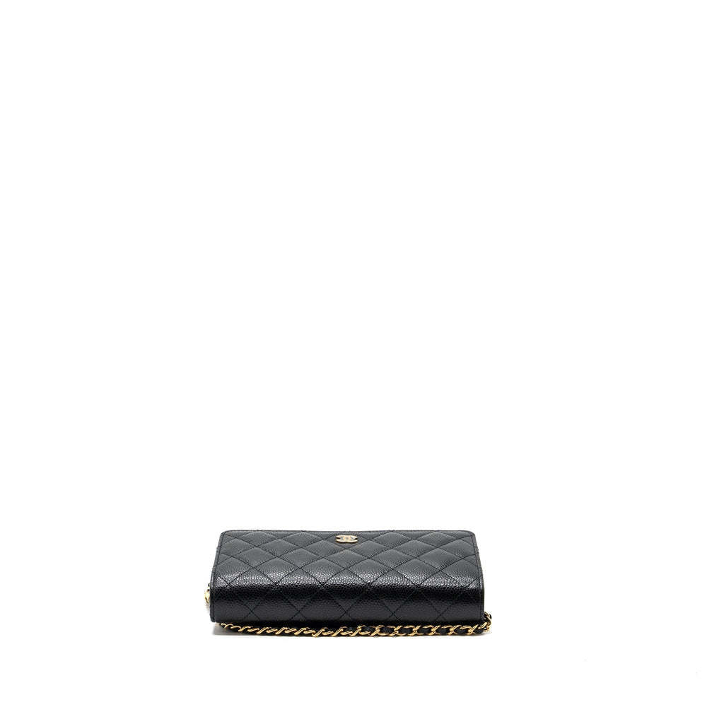 CHANEL CLASSIC WALLET ON CHAIN CAVIAR BLACK GHW (MICROCHIP)