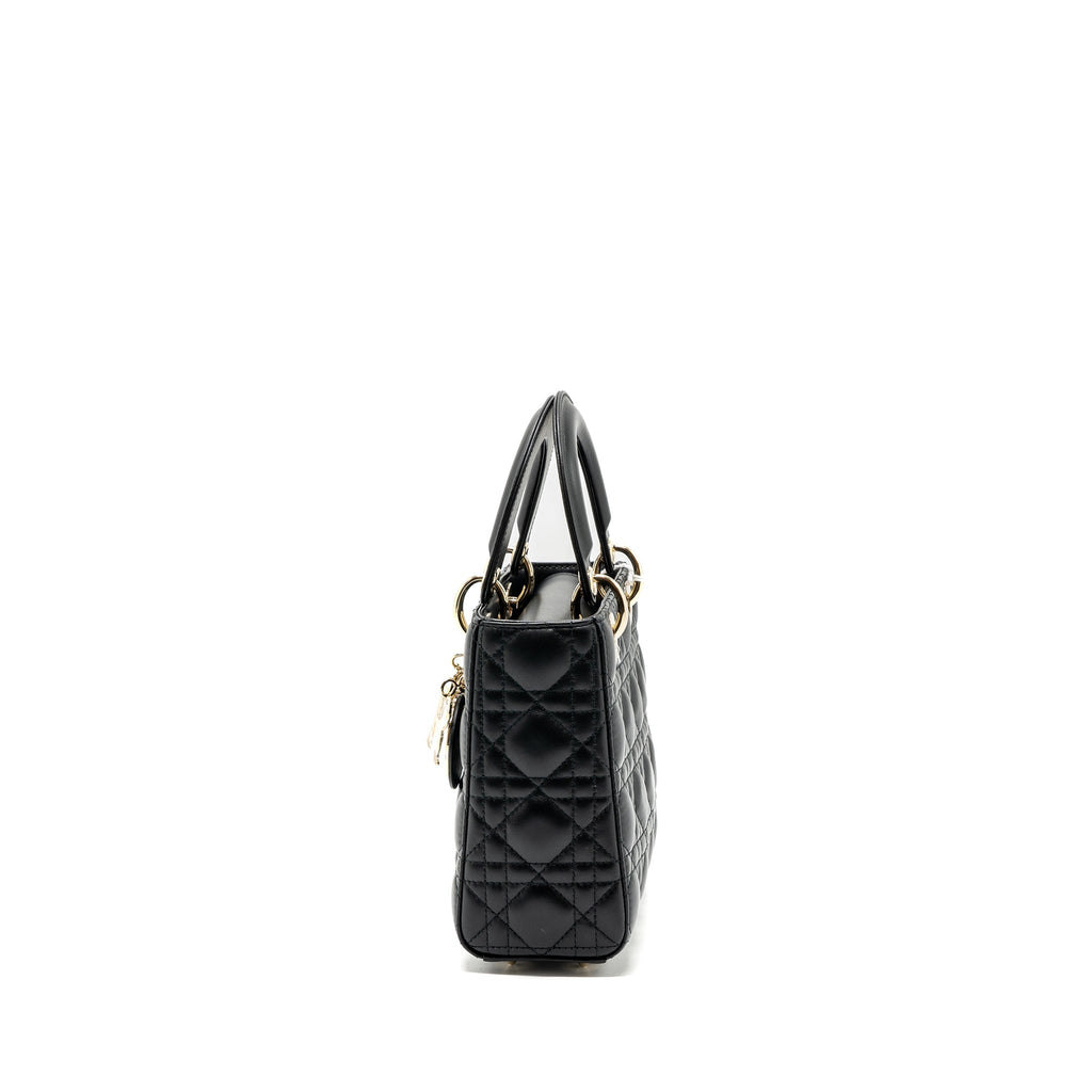 DIOR SMALL LADY DIOR LAMBSKIN BLACK LGHW