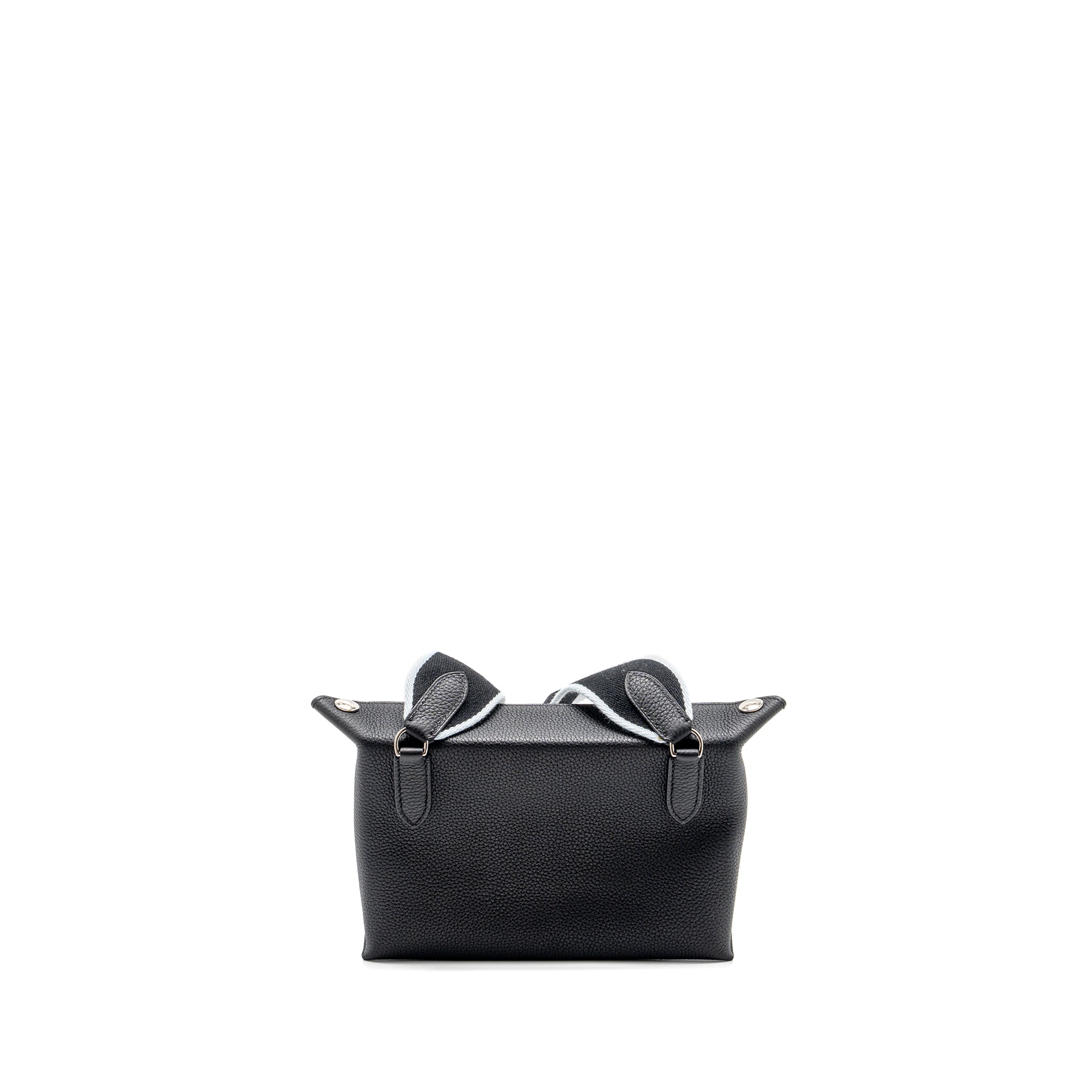 HERMES VIDEPOCHES BAG TOGO BLACK WITH MULTICOLOUR STRAP SHW