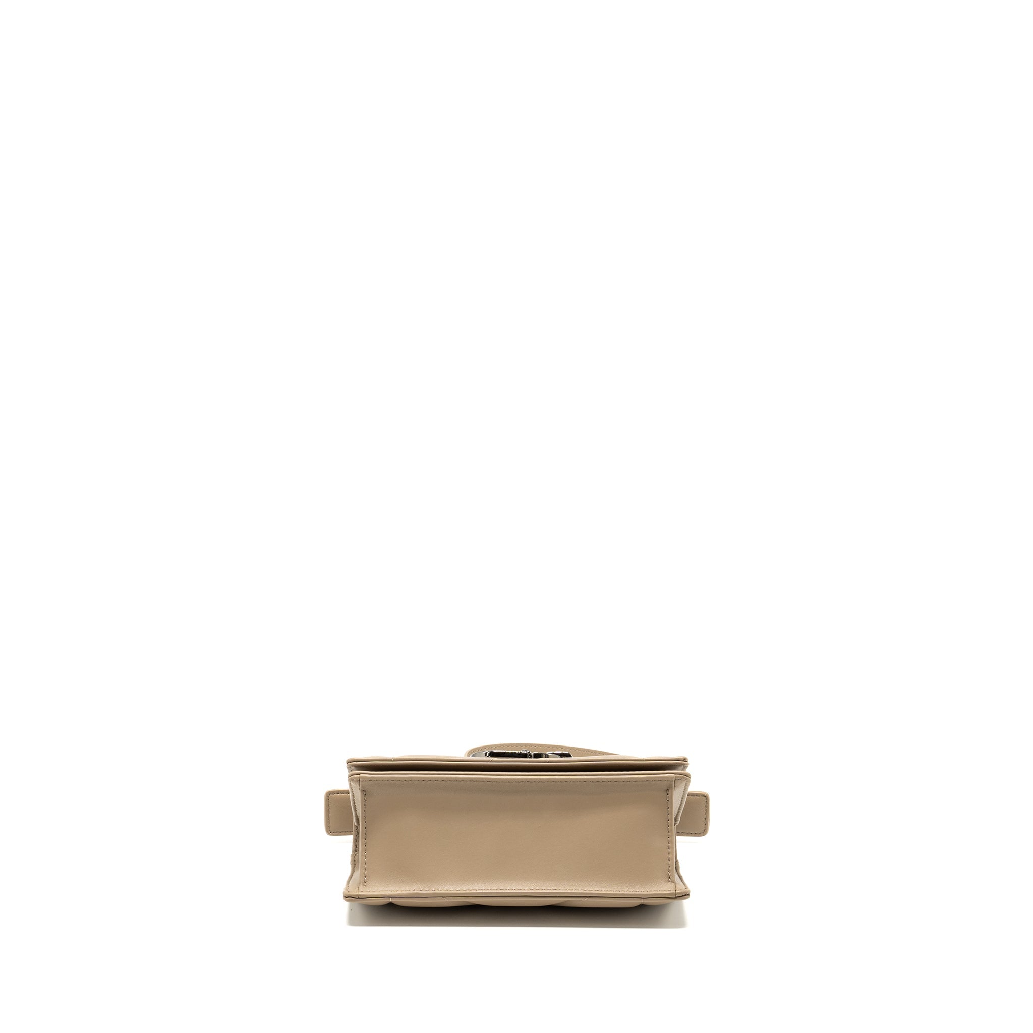 DIOR 30 MONTAIGNE POUCH WITH SHOULDER STRAP LAMBSKIN BEIGE BLACK HARDWARE