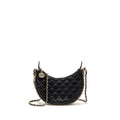 CHANEL SMALL HALF MOON HOBO BAG LAMBSKIN BLACK LGHW (MICROCHIP)
