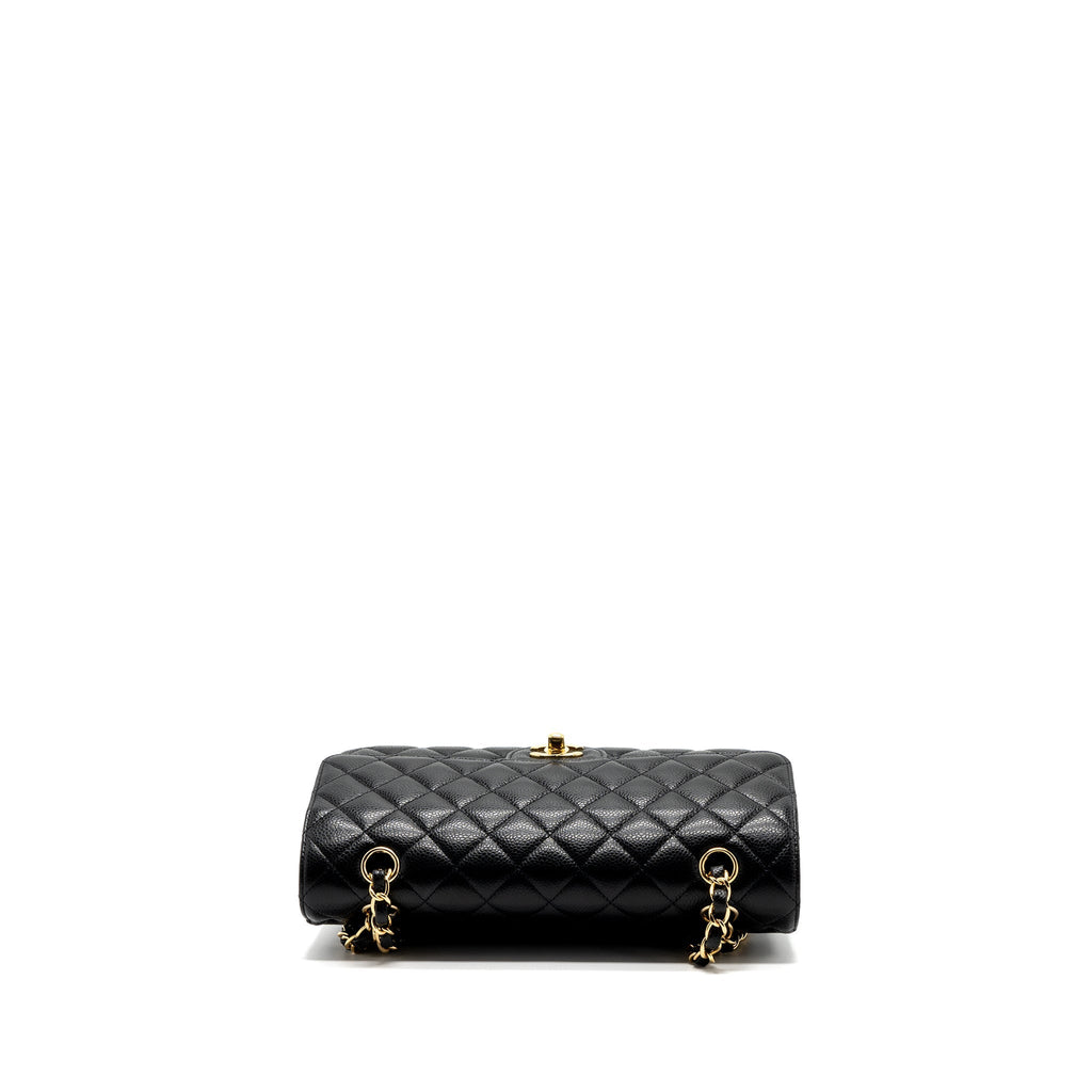 CHANEL MEDIUM CLASSIC DOUBLE FLAP BAG CAVIAR BLACK GHW (MICROCHIP )