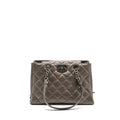 CHANEL QUILTED TOTE BAG GOATSKIN SILVER RUTHENIUM HARDWARE