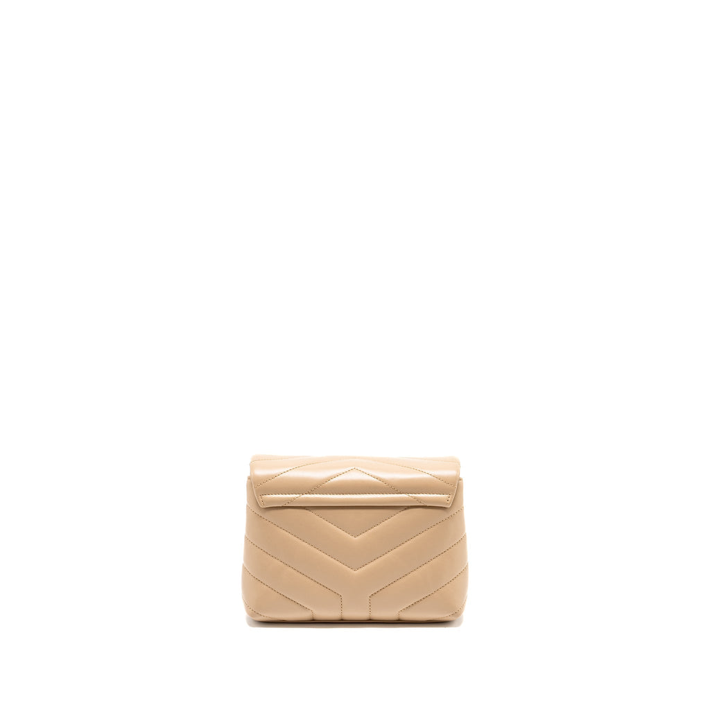 SAINT LAURENT/ YSL LOULOU TOY STRAP BAG CALFSKIN BEIGE GHW