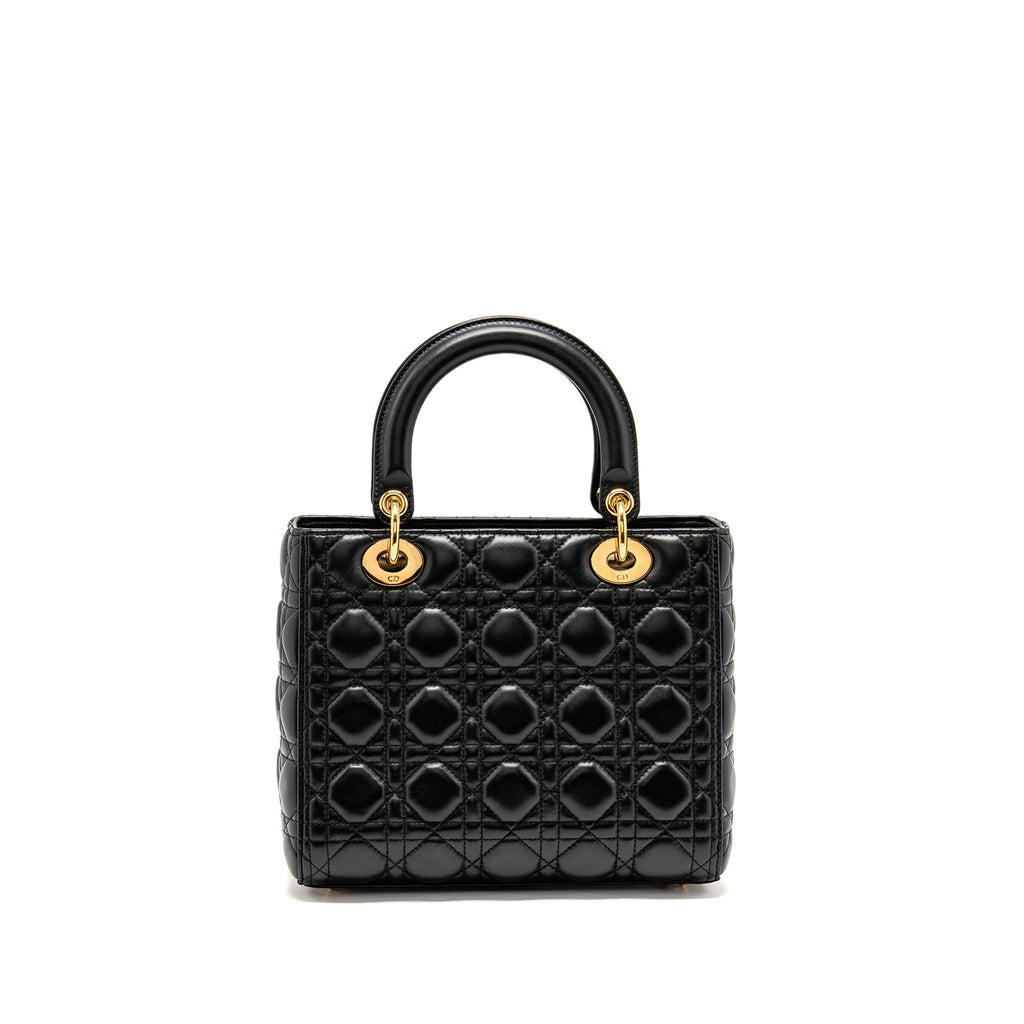 DIOR MEDIUM LADY DIOR LAMBSKIN BLACK GHW