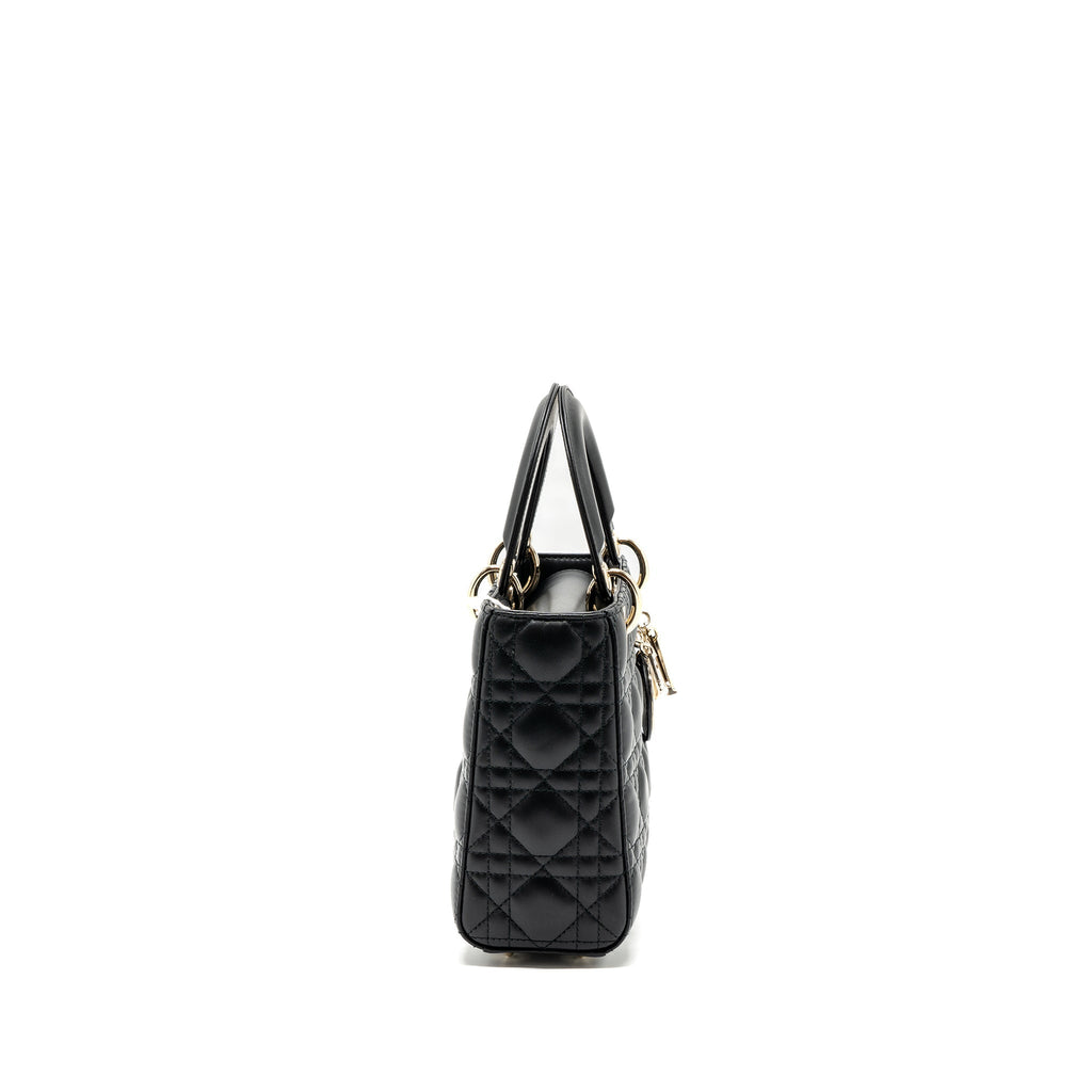 DIOR SMALL LADY DIOR LAMBSKIN BLACK LGHW