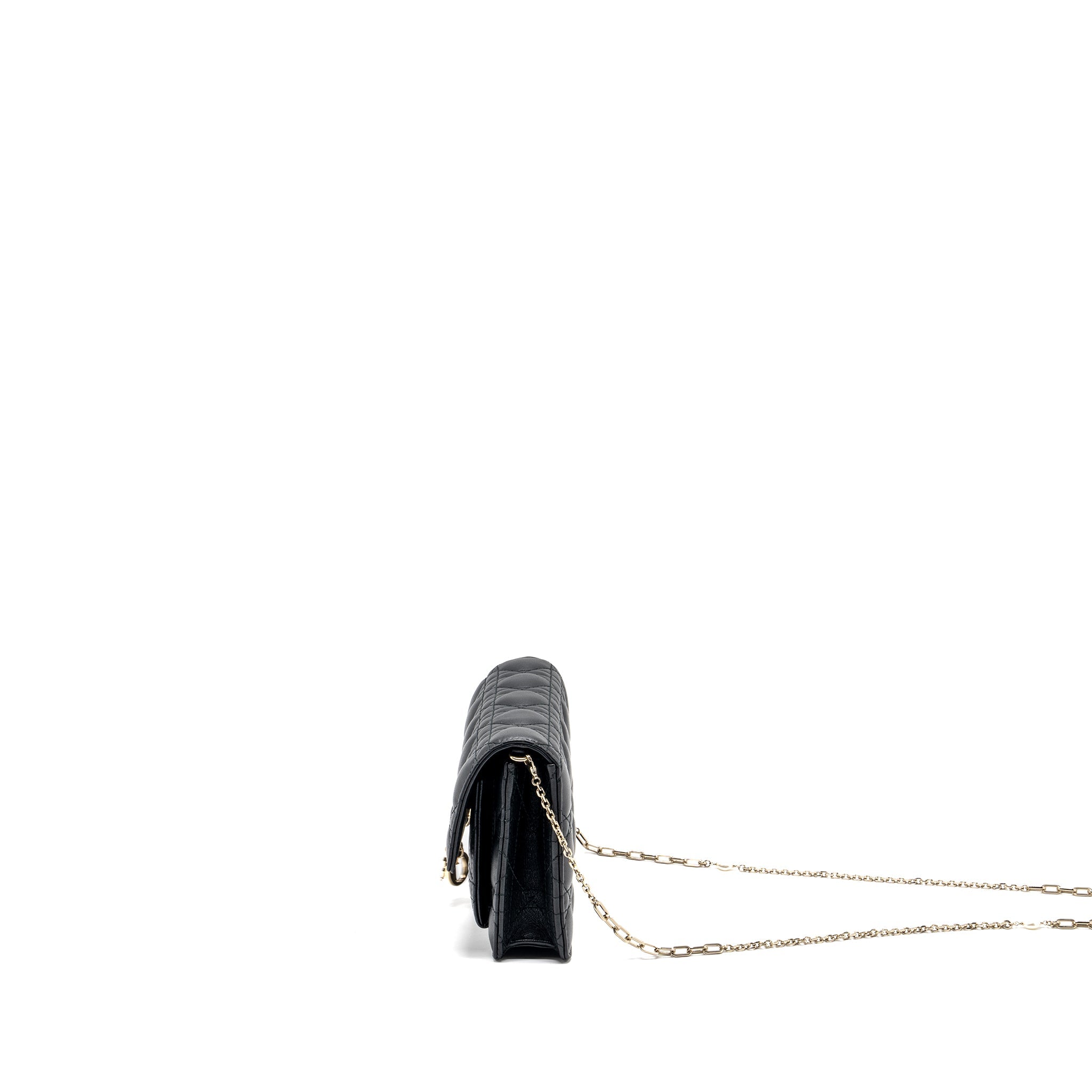 DIOR MY DIOR DAILY CHAIN POUCH LAMBSKIN BLACK LGHW