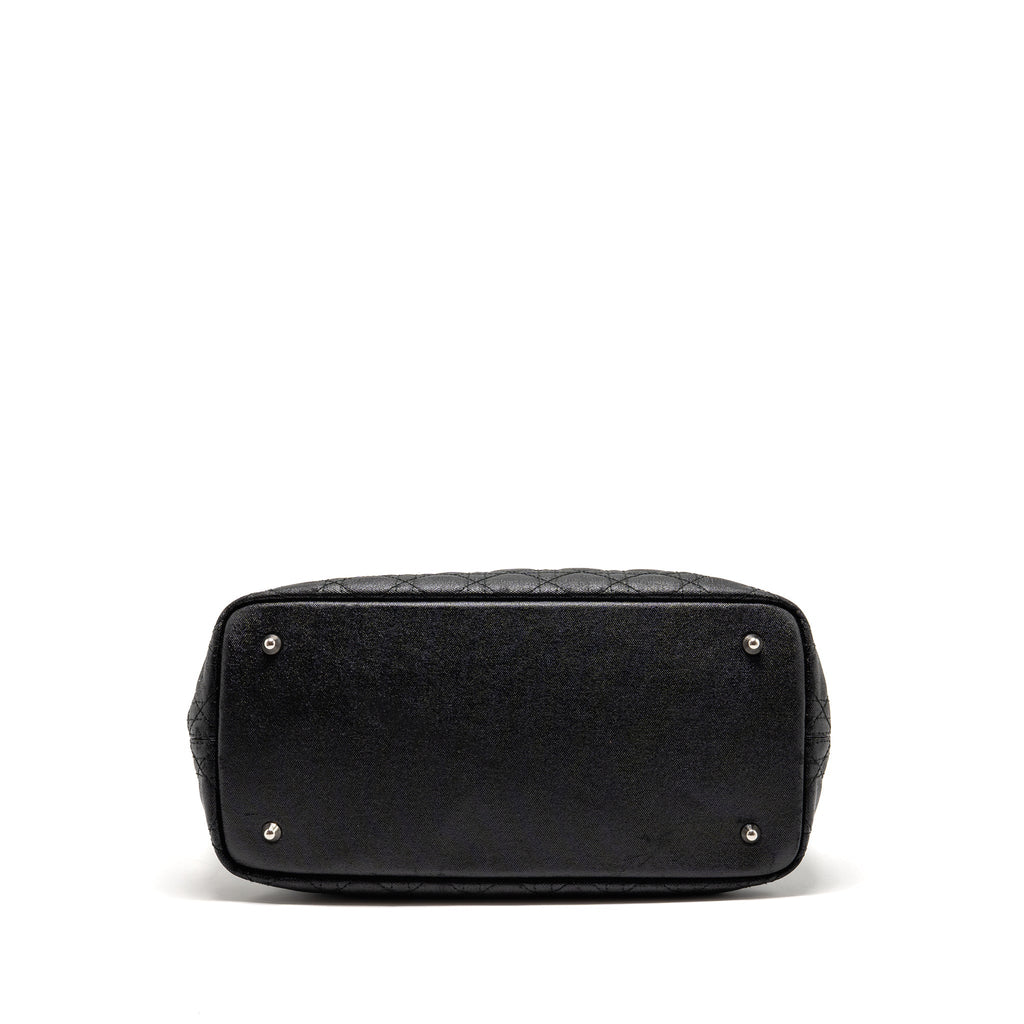 DIOR SHOPPING TOTE BAG CANVAS BLACK SHW