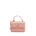 CHANEL CHEVRON TRENDY CC TOP HANDLE FLAP BAG LAMBSKIN LIGHT PINK LGHW