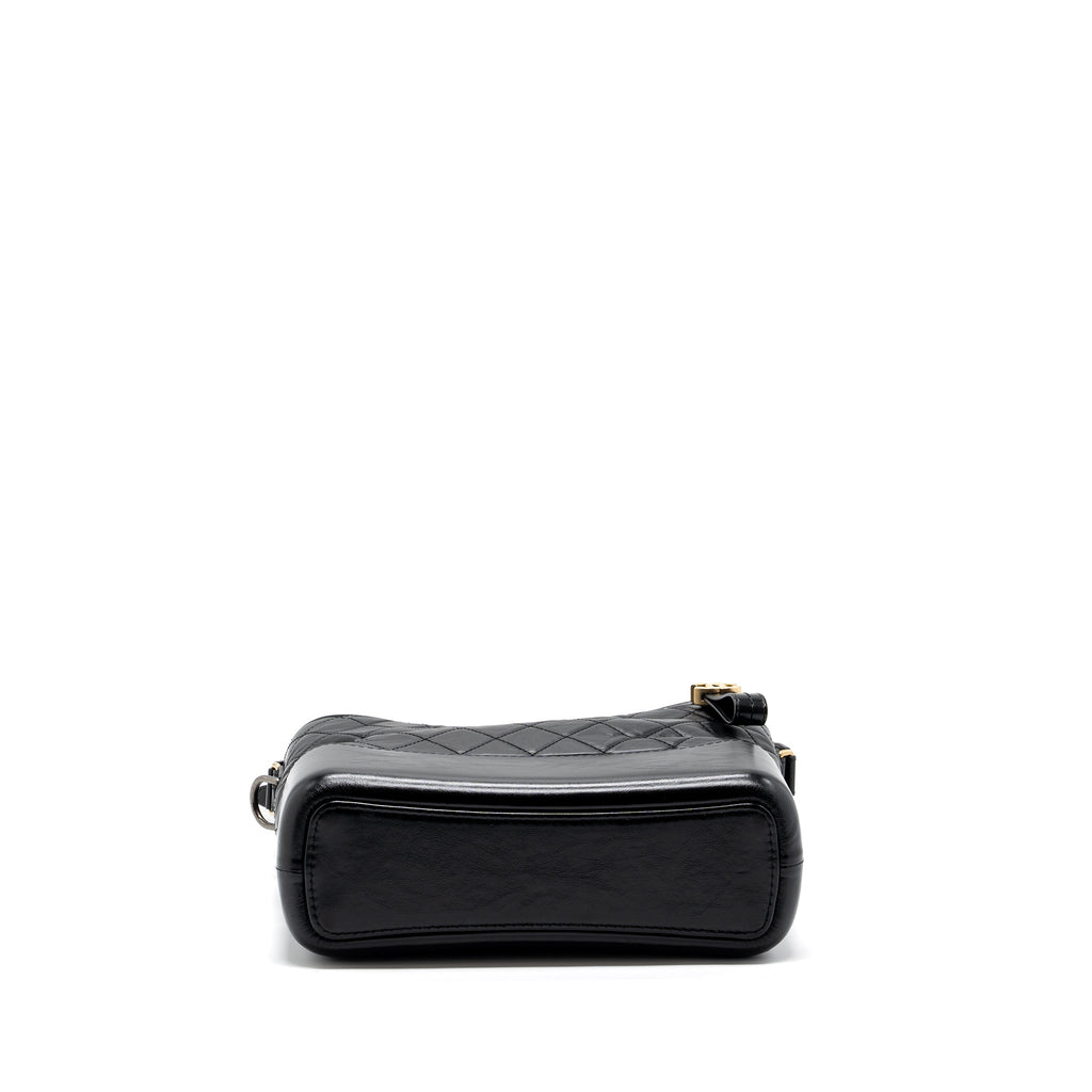 CHANEL LARGE GABRIELLE HOBO BAG  AGED CALFSKIN BLACK MULTICOLOUR HARDWARE