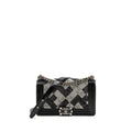 CHANEL MEDIUM BOY BAG SEQUIN/PATENT BLACK/WHITE SHW