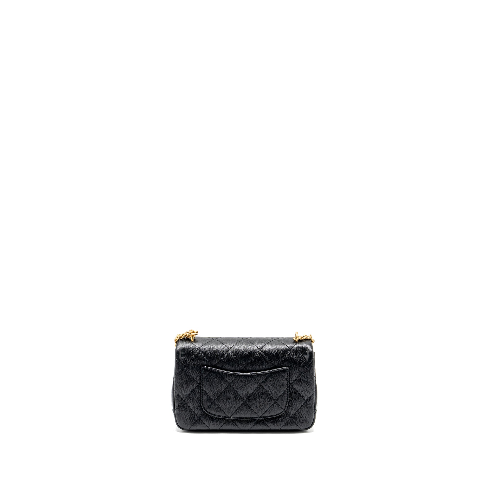 CHANEL COCO LOVE MINI FLAP BAG ADJUSTABLE CHAIN CAVIAR BLACK GHW (MICROCHIP)