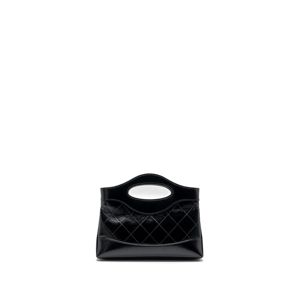 CHANEL 24C MINI 31 CLUTCH WITH CHAIN SHINY CALFSKIN BLACK LGHW (MICROCHIP)
